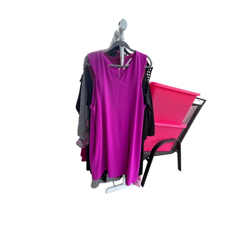 Rachel Roy High Low Asymmetrical Hem Swing Dress - Orchid Color - 3X EUC $119 - Picture 6 of 11
